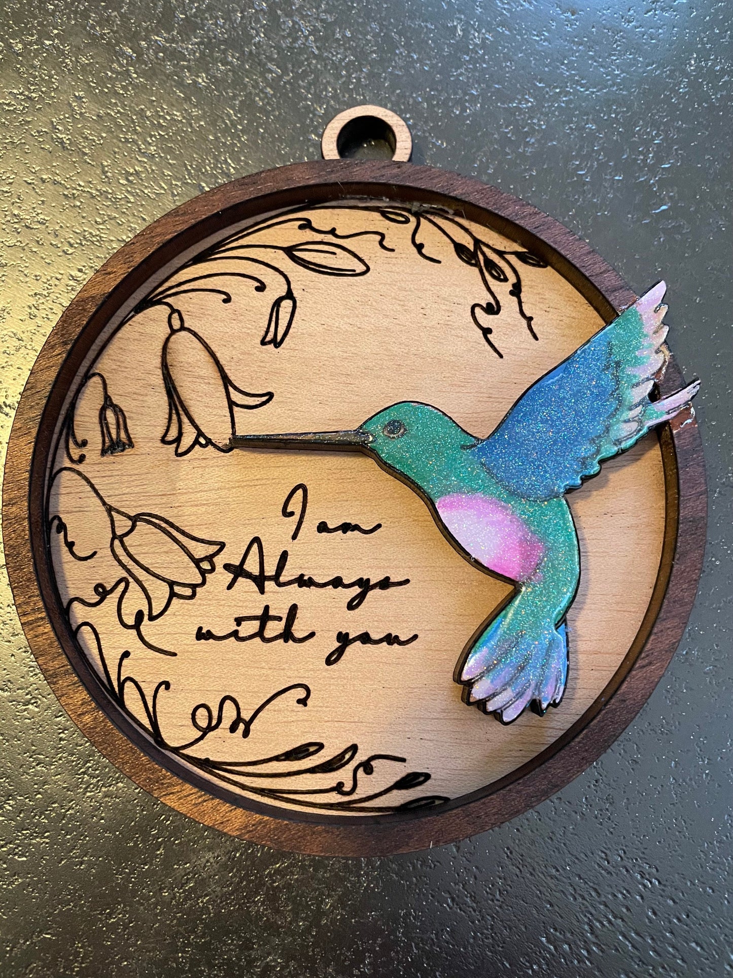 Hummingbird Always With You Ornament | Memorial gift| I am always with you| Personalize with engraved message or handwriting