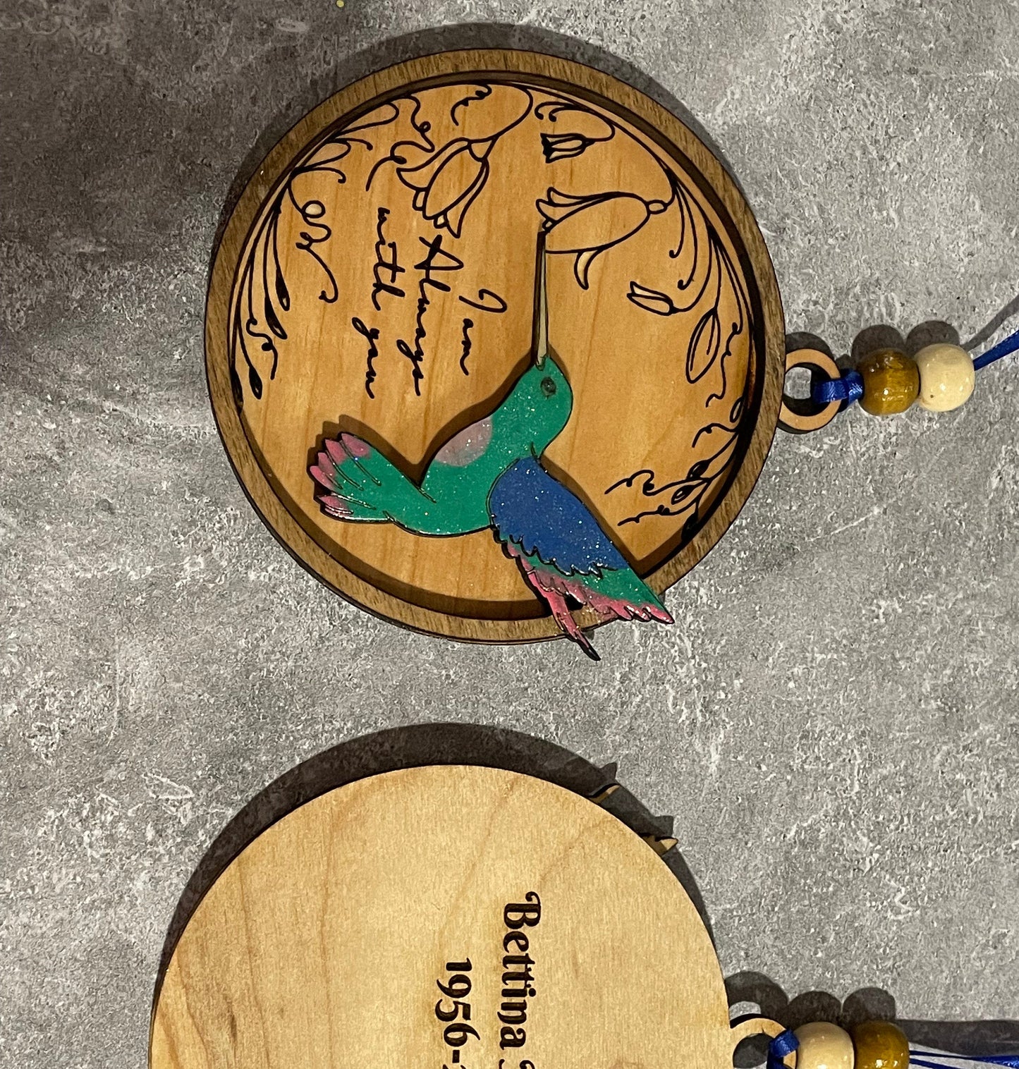 Hummingbird Always With You Ornament | Memorial gift| I am always with you| Personalize with engraved message or handwriting