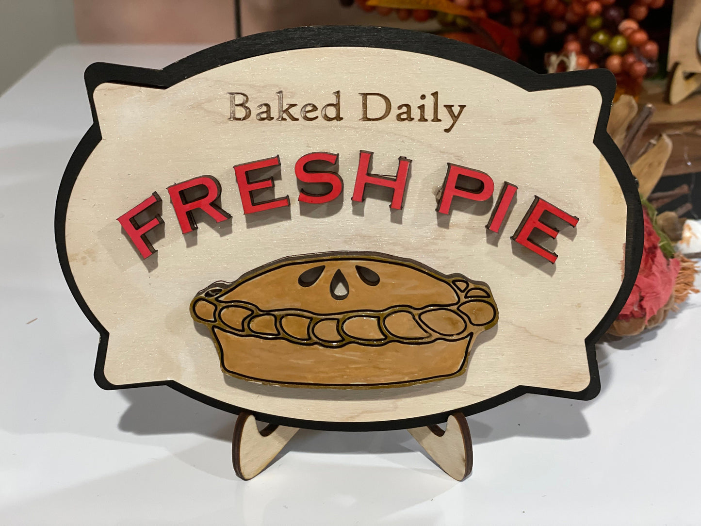 Thanksgiving Tiered Tray Decor #1 | Give Thanks Decor | Thanksgiving Dinner Table Decor | Apple Pie | Thanksgiving Menu | Mini-signs