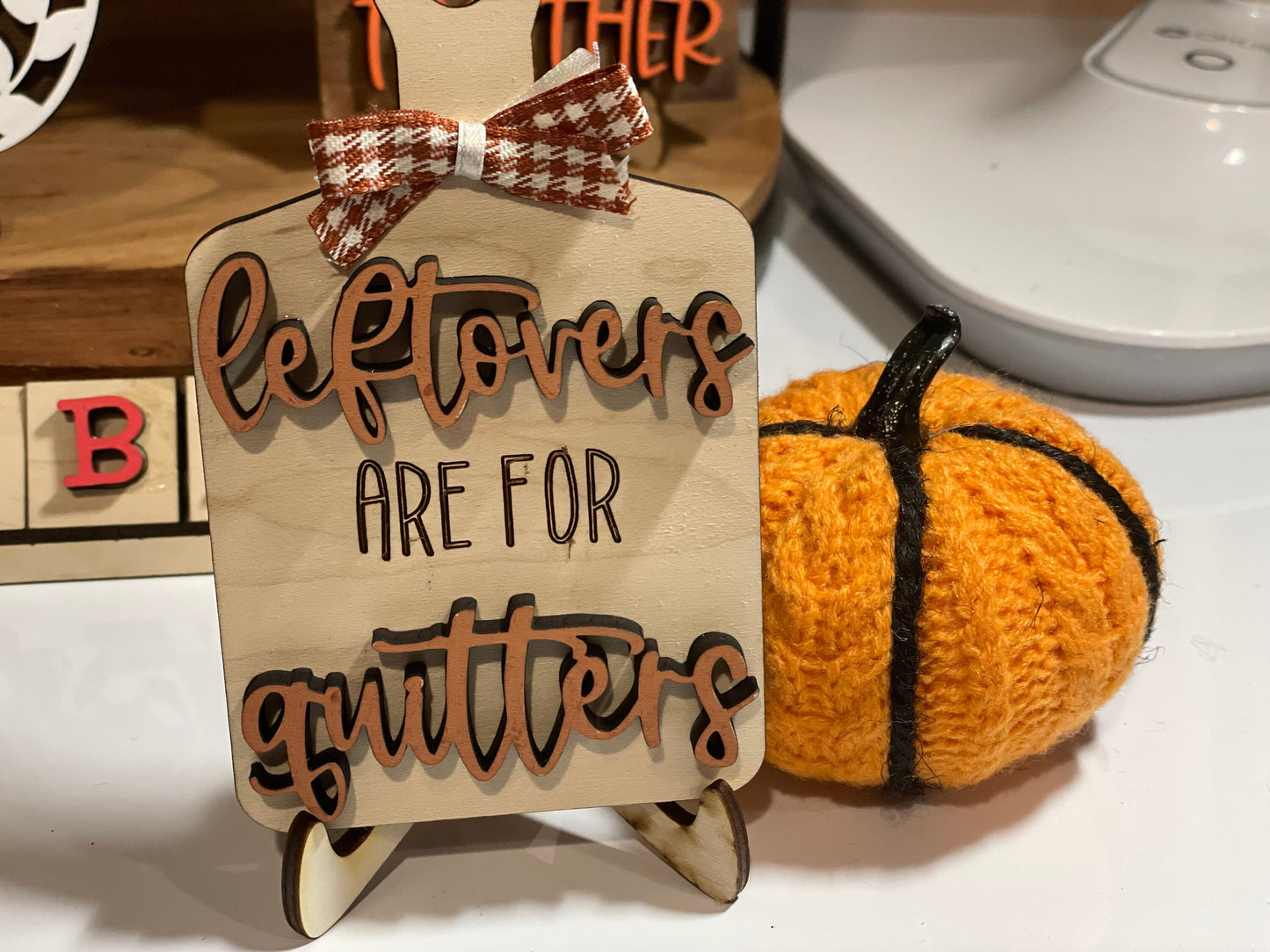 Thanksgiving Tiered Tray Decor #2| Give Thanks Decor | Thanksgiving Dinner Table Decor | Apple Pie | Mini-signs | Thankful, Grateful |