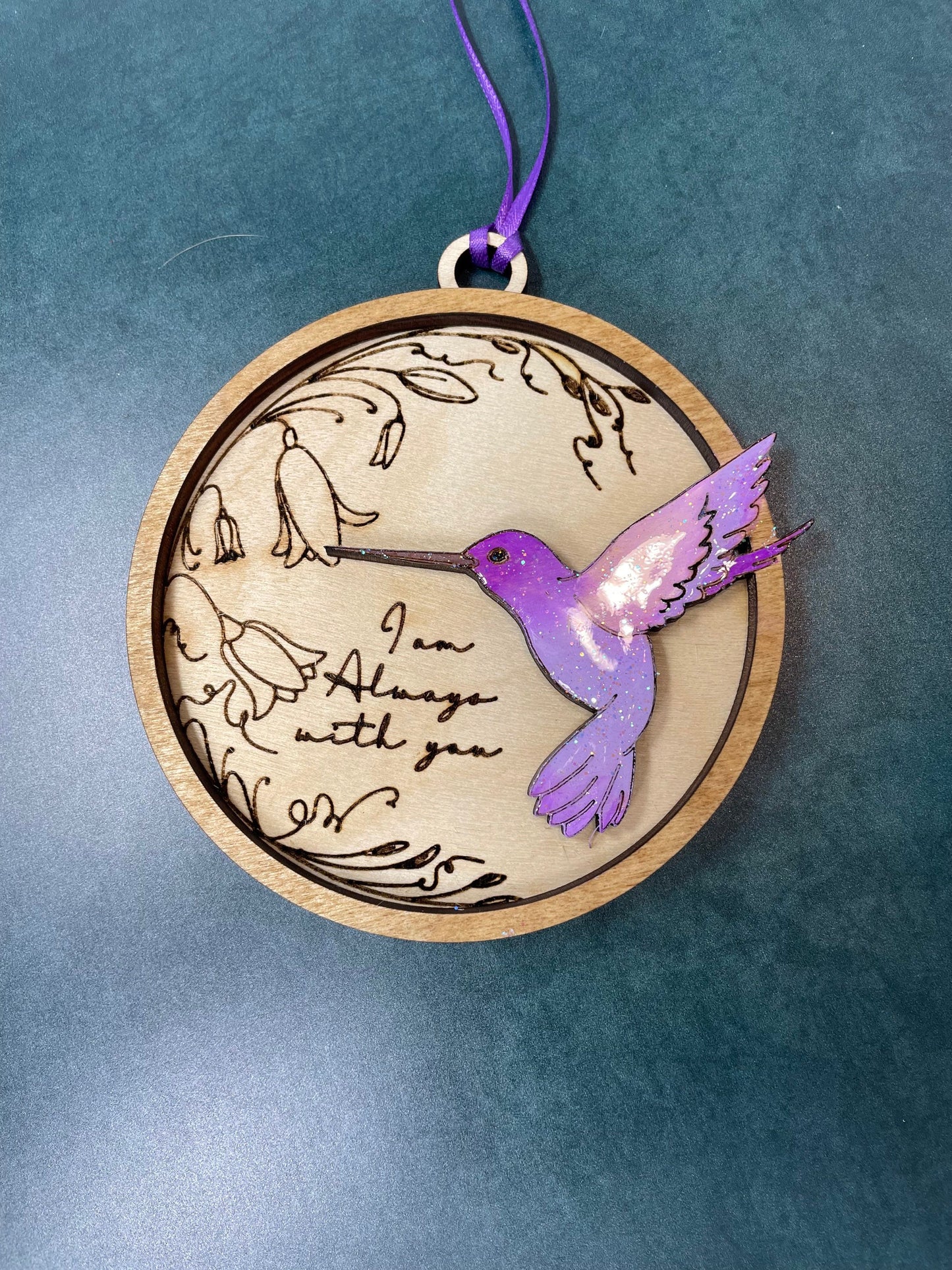 Hummingbird Always With You Ornament | Memorial gift| I am always with you| Personalize with engraved message or handwriting