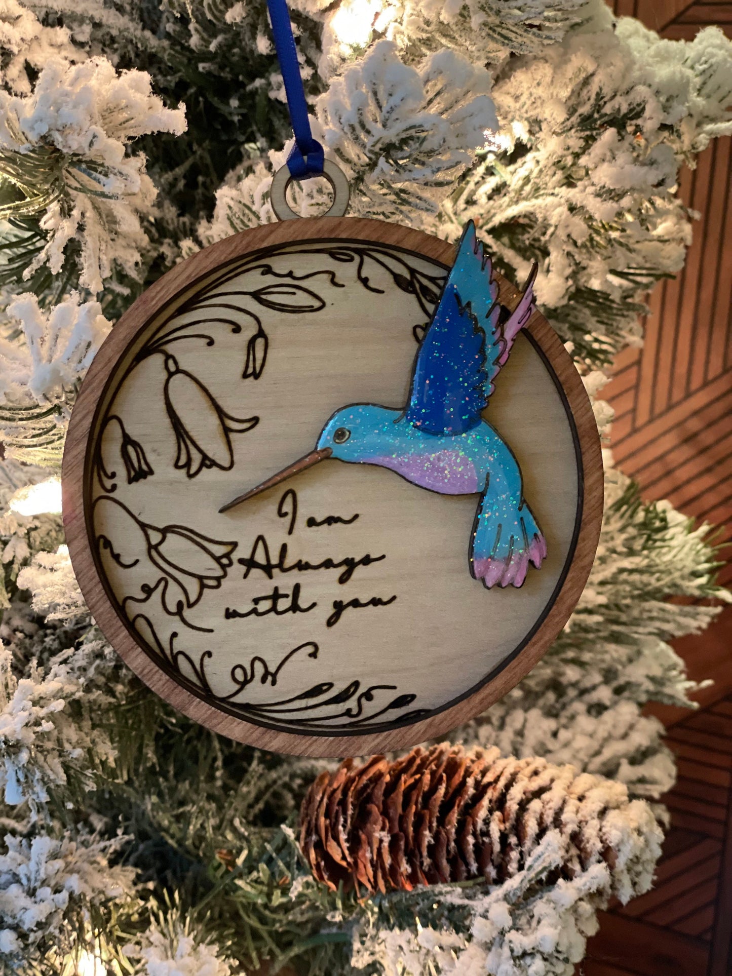 Hummingbird Always With You Ornament | Memorial gift| I am always with you| Personalize with engraved message or handwriting