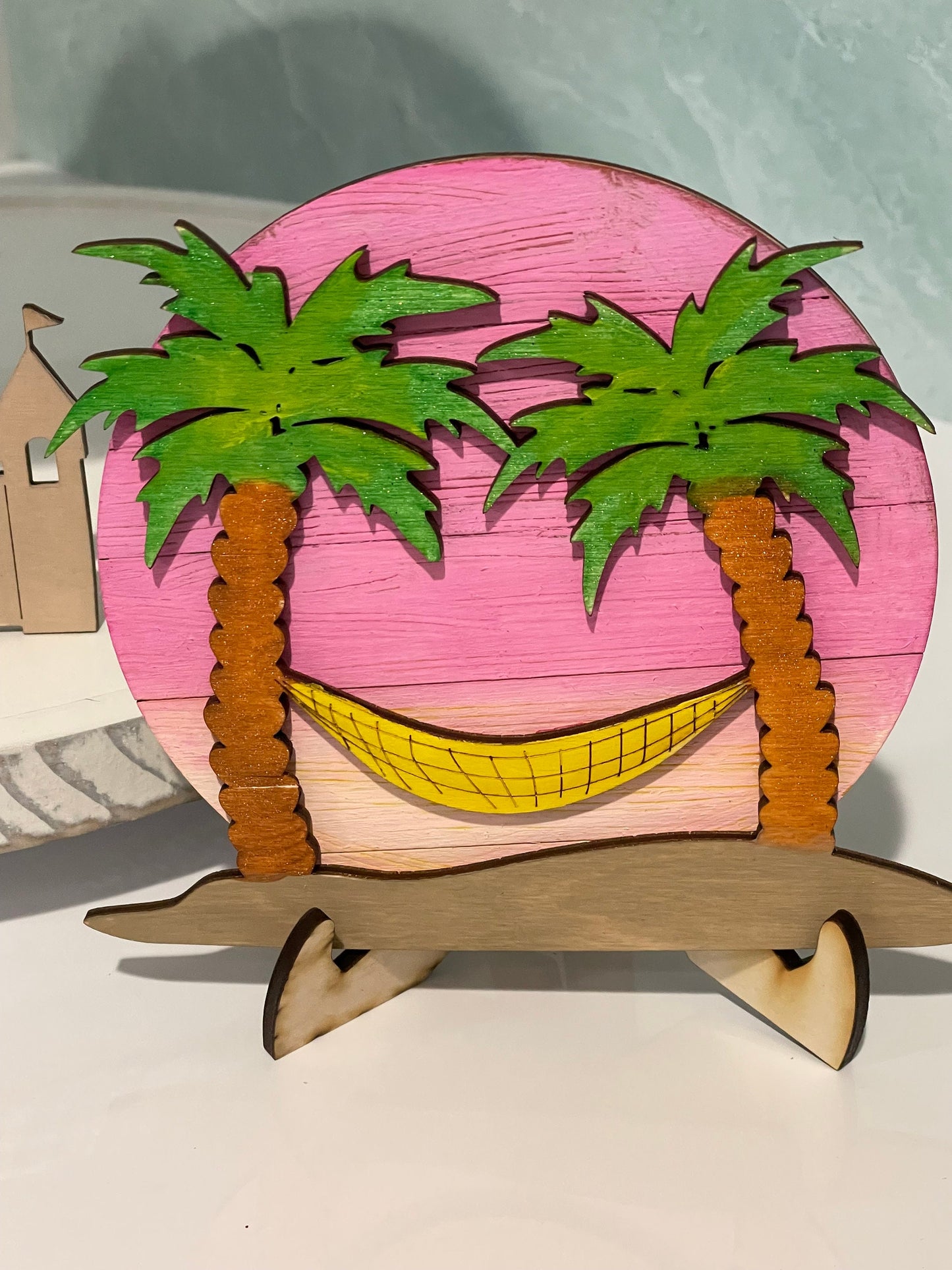 Tropical Beach Tiered Tray Decor | Summer Themed Decor