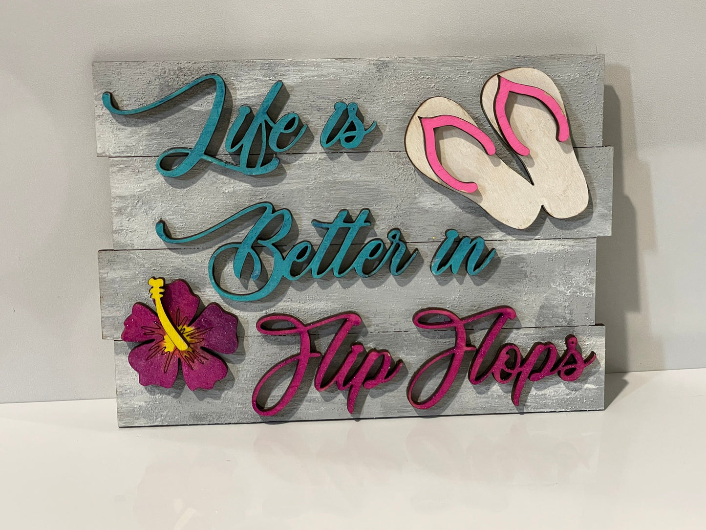 Tropical Beach Tiered Tray Decor | Summer Themed Decor