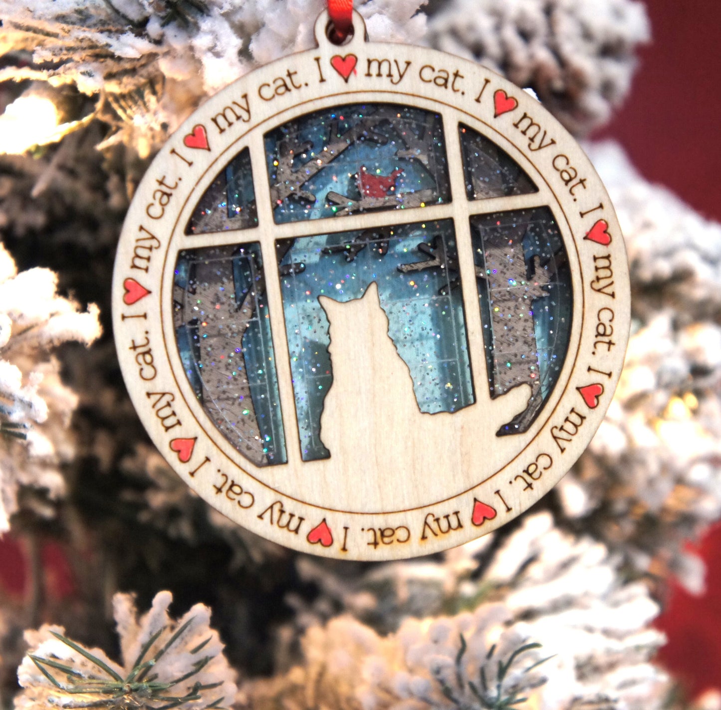 I love my cat | I love my cats ornament | Christmas decoration