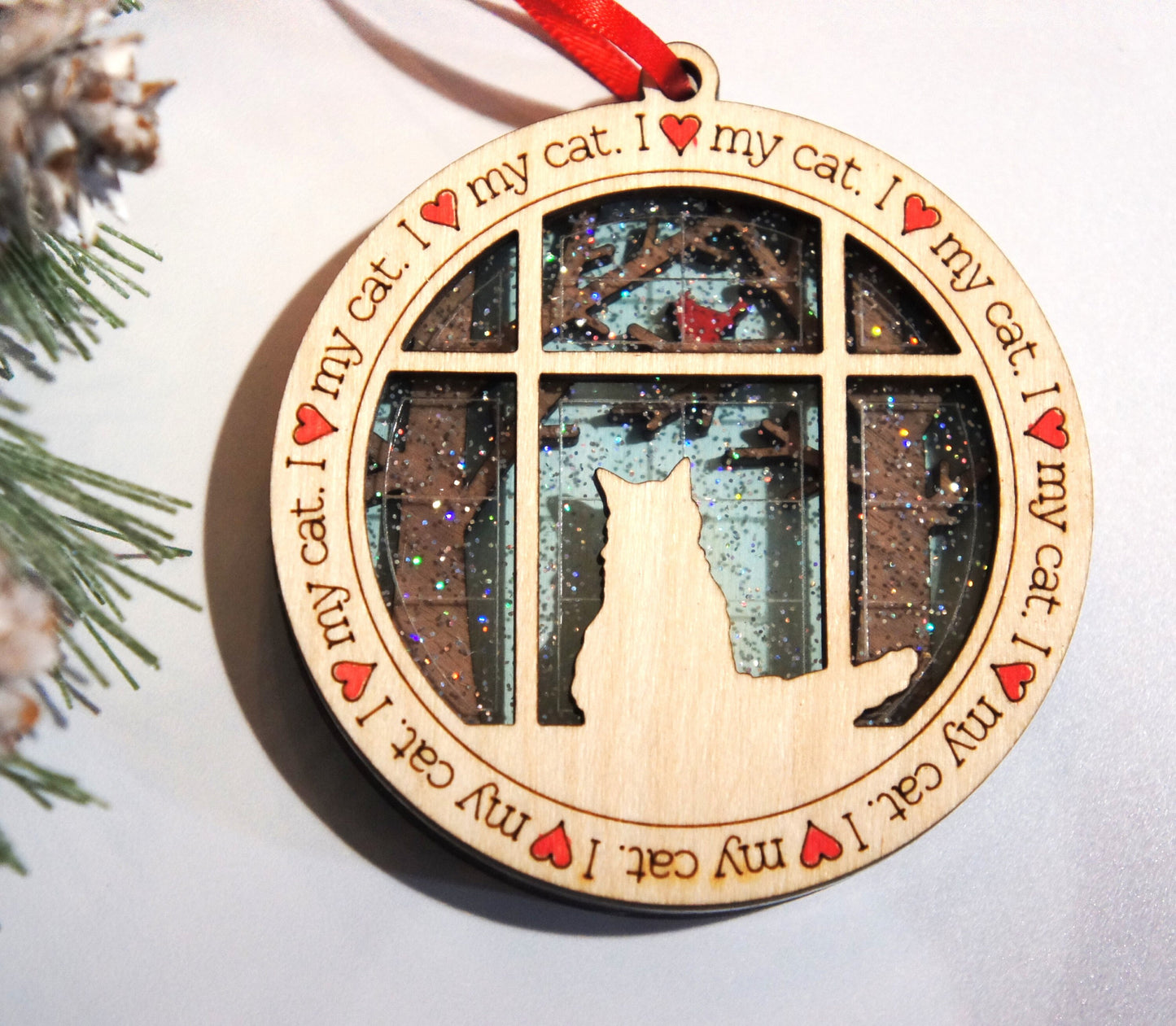 I love my cat | I love my cats ornament | Christmas decoration