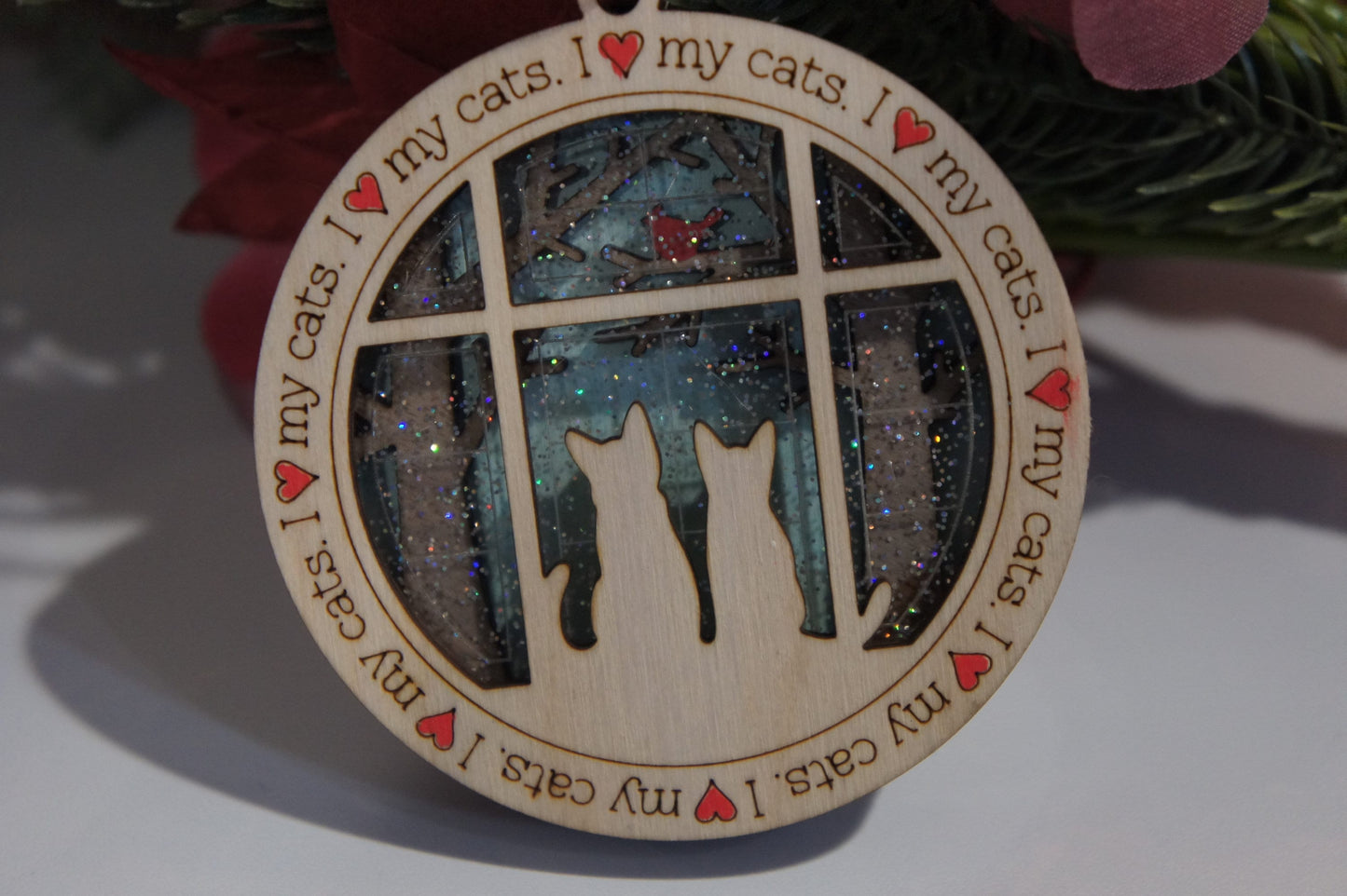 I love my cat | I love my cats ornament | Christmas decoration