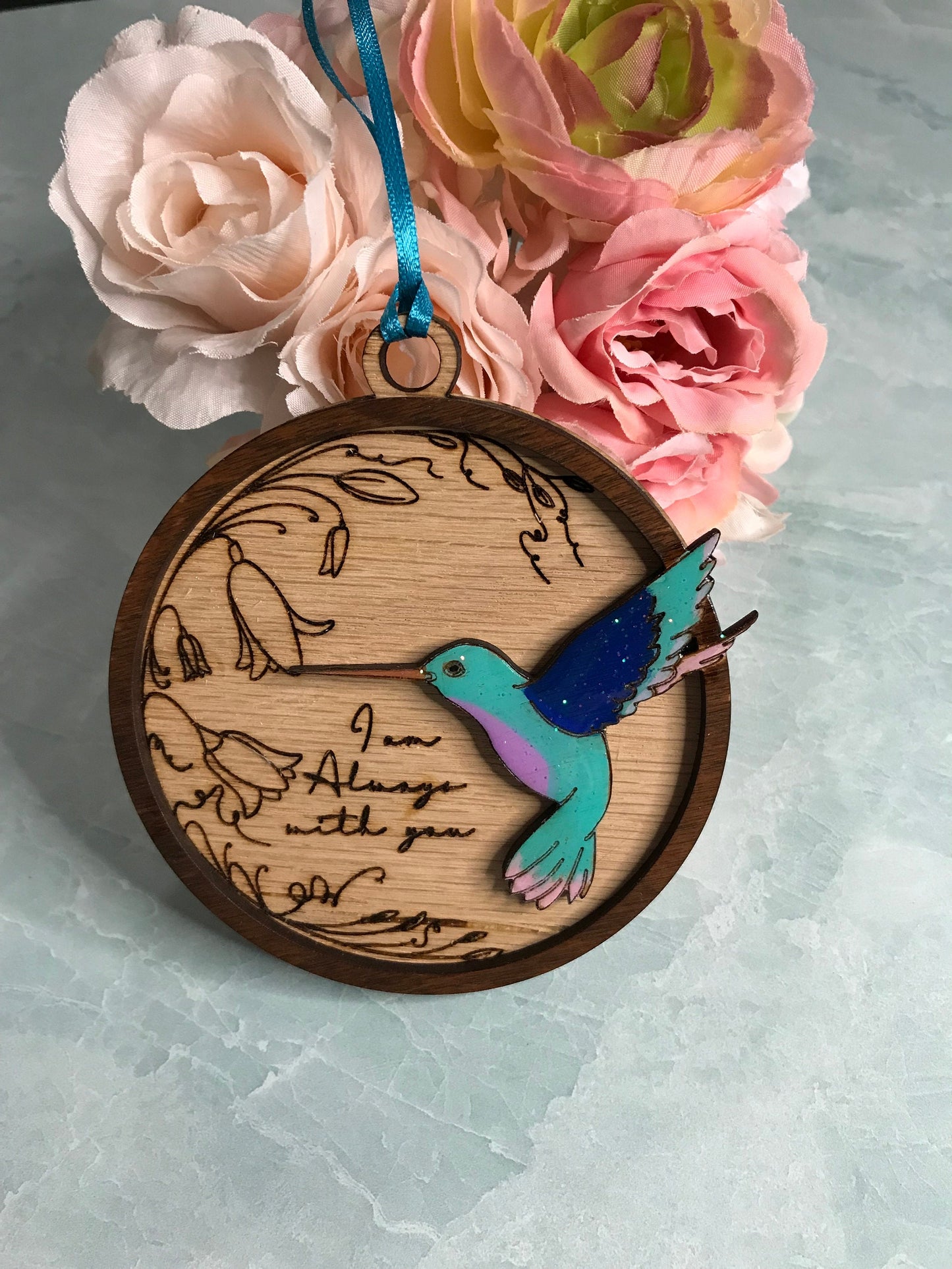 Hummingbird Always With You Ornament | Memorial gift| I am always with you| Personalize with engraved message or handwriting