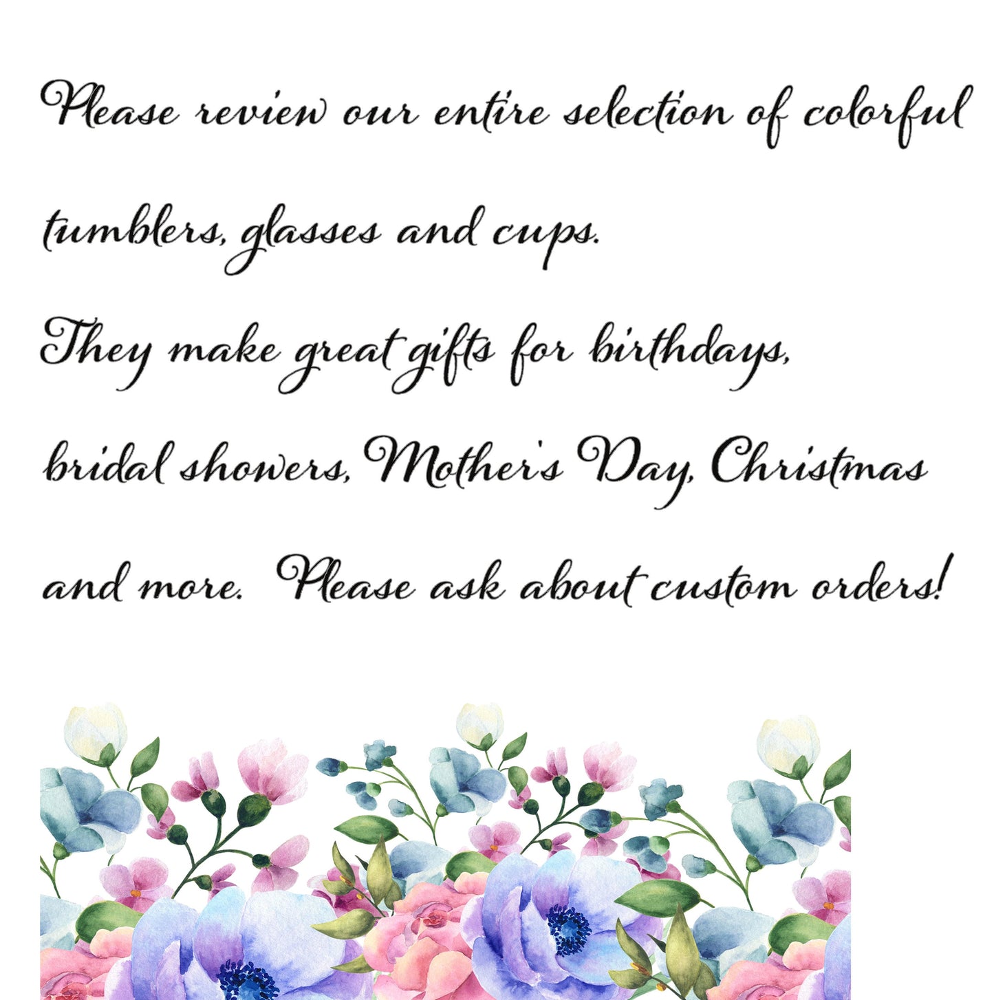 Mother's Day Tumbler with Stained Glass Flowers