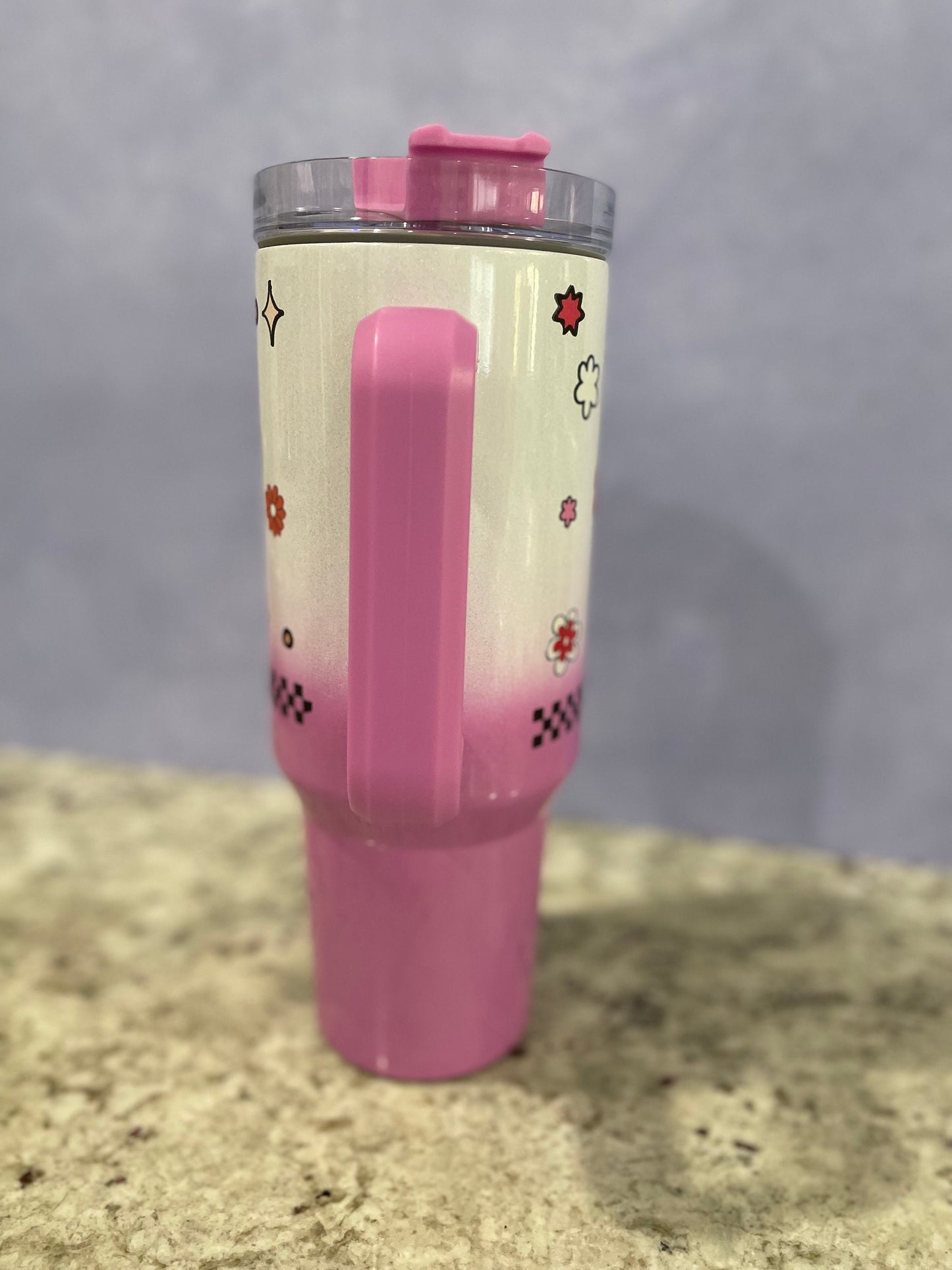 40 oz tumbler with handle | Anxiety on/off