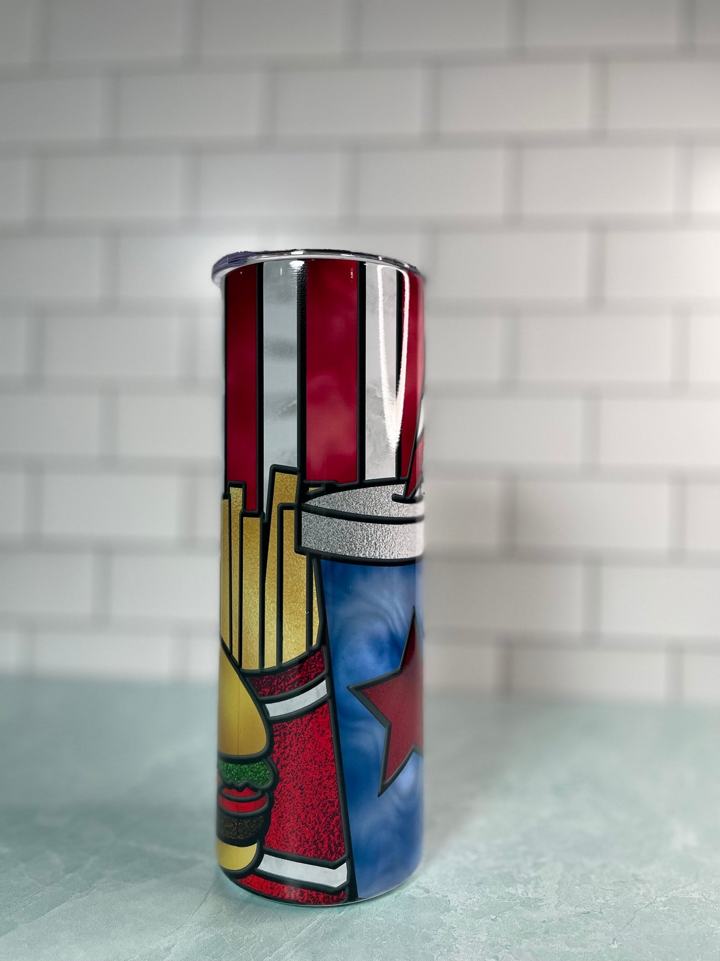 Hamburger and fries | 20 oz skinny tumbler