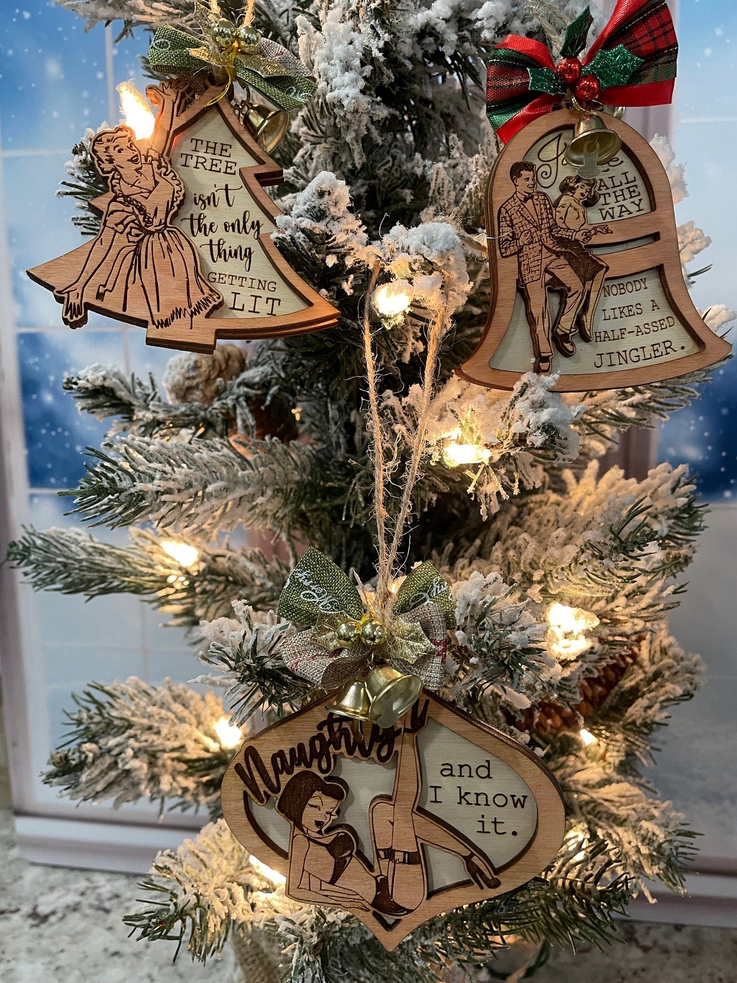 Retro funny Christmas ornaments