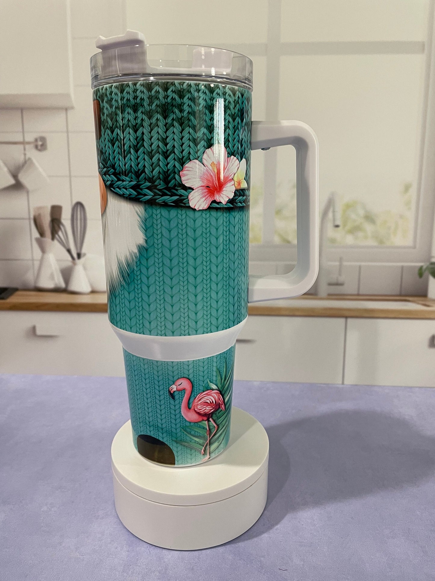 40 oz tumbler with handle | Gnome in a sweater