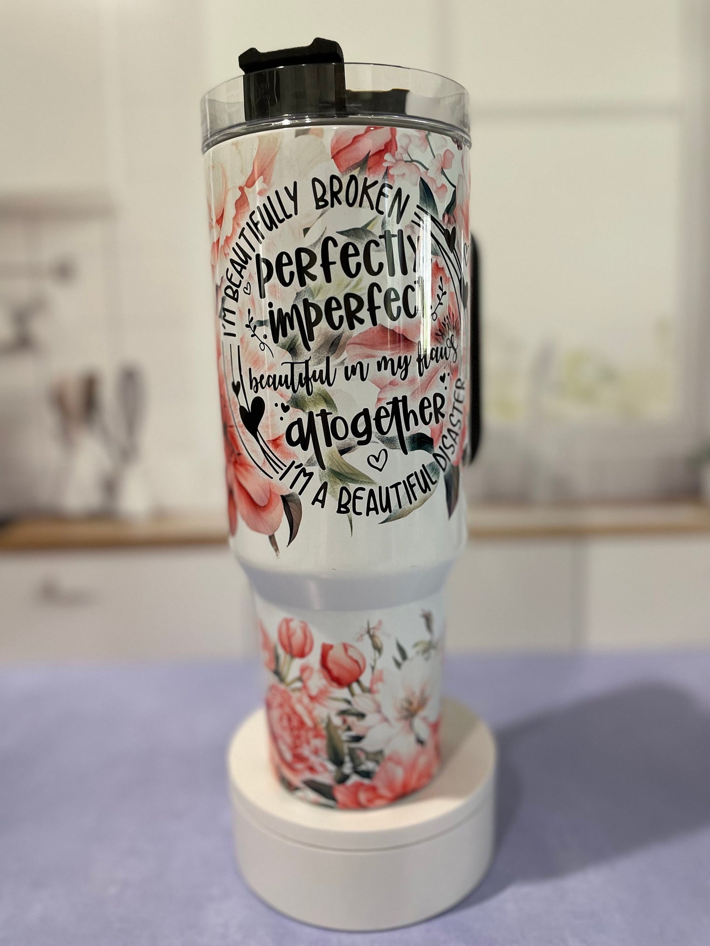 40 oz tumbler with handle | Beautifully broken, perfectly imperfect
