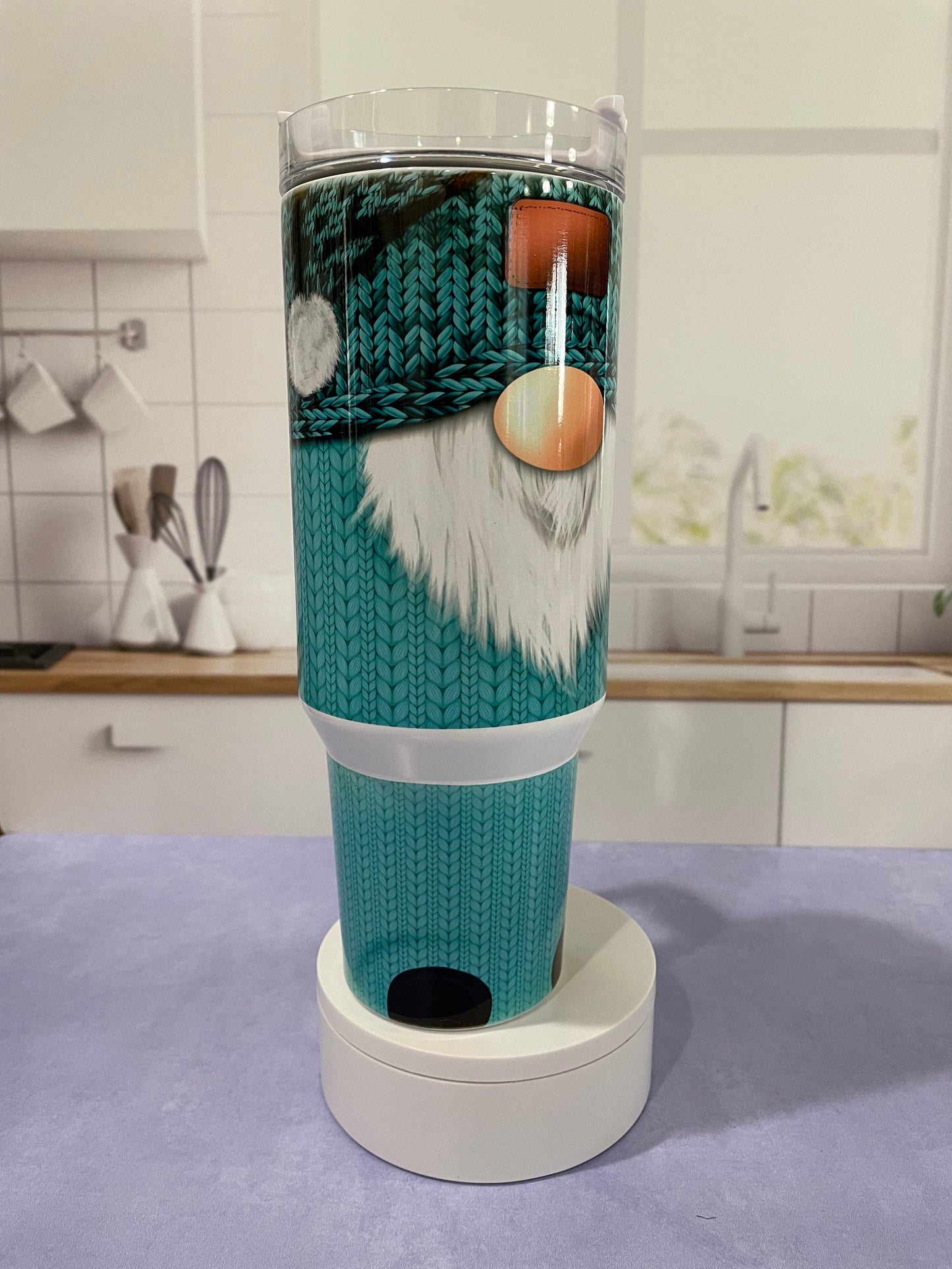 40 oz tumbler with handle | Gnome in a sweater