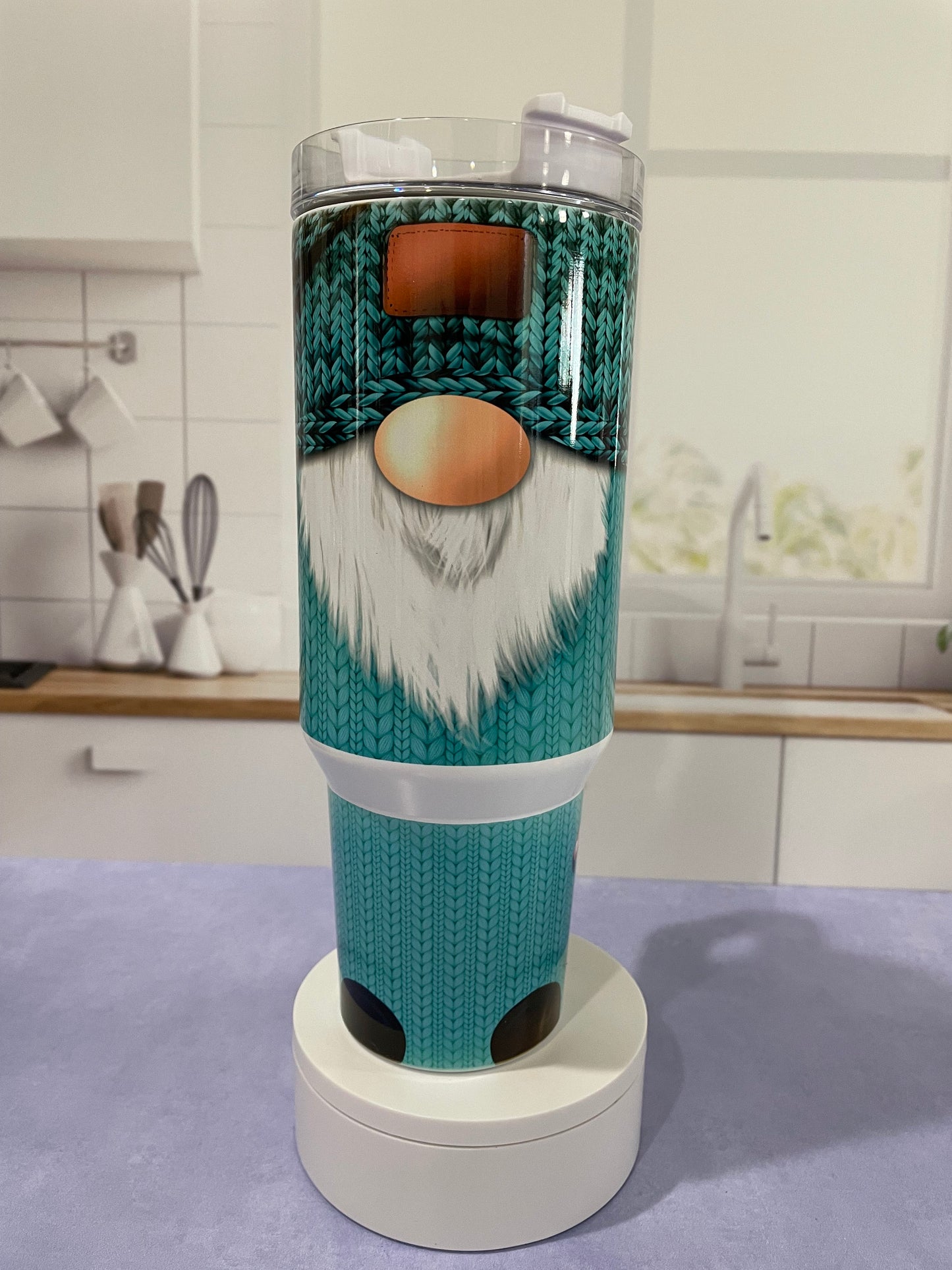 40 oz tumbler with handle | Gnome in a sweater
