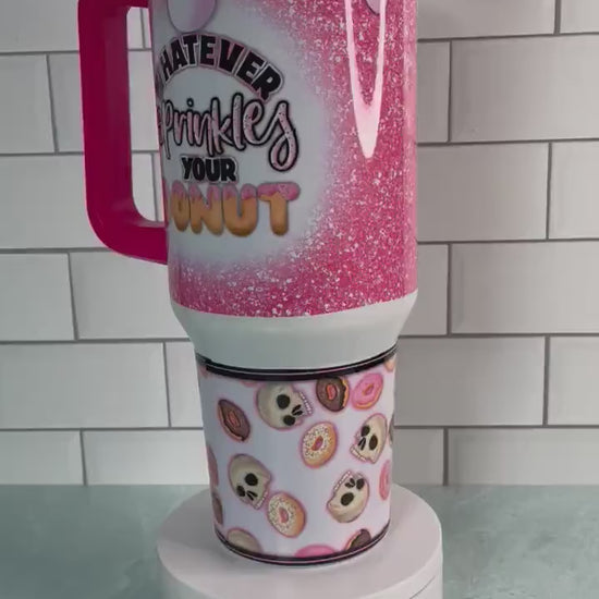 40 oz tumbler with handle| Donuts with Sprinkles