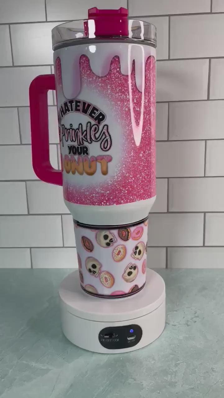 40 oz tumbler with handle| Donuts with Sprinkles