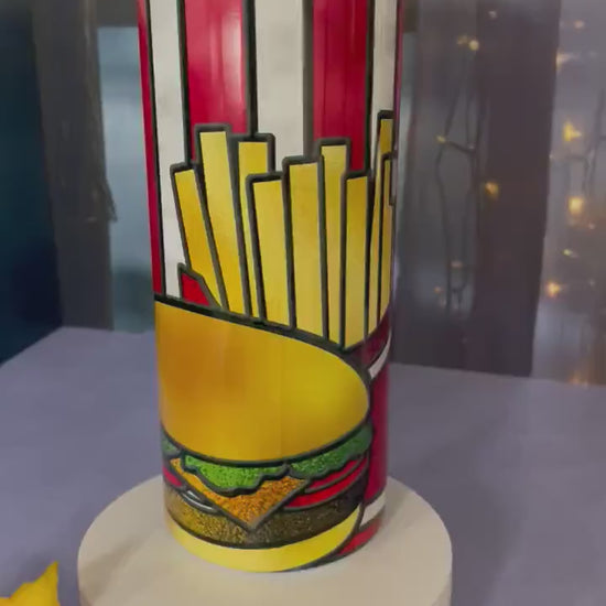 Hamburger and fries | 20 oz skinny tumbler