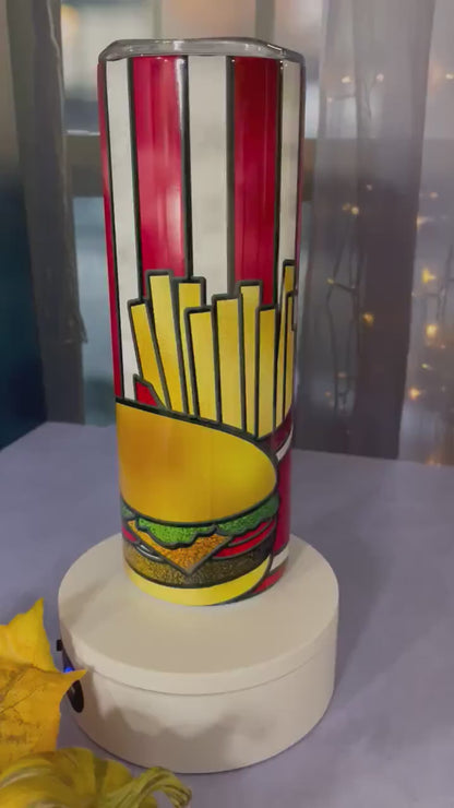 Hamburger and fries | 20 oz skinny tumbler