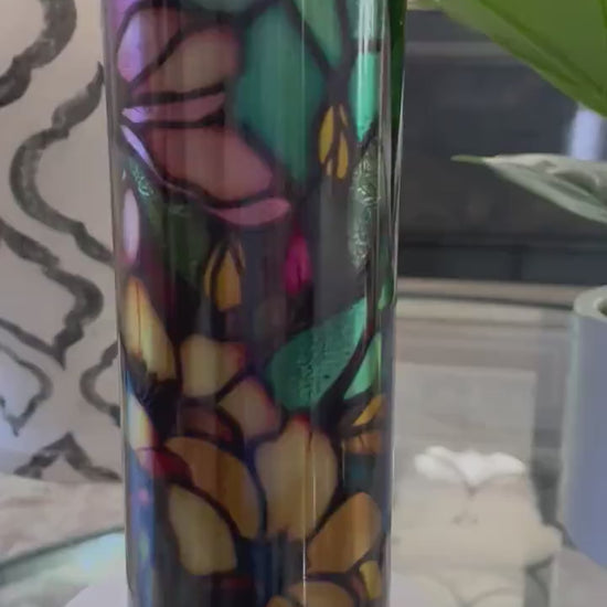 Jewel tone midnight blossoms | 20 oz skinny tumbler