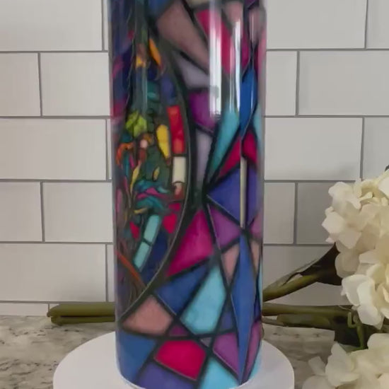 Stained glass look fairy | 20 oz skinny tumbler
