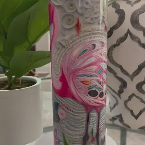 3D pink flamingo | tumbler/water bottle