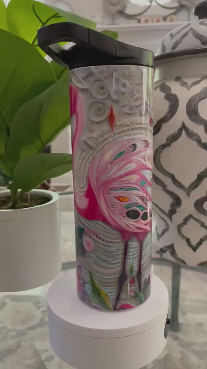 3D pink flamingo | tumbler/water bottle