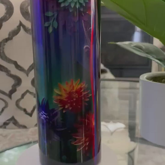 Jewel tone orange blossoms | 20 oz skinny tumbler