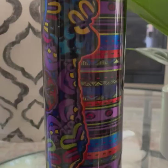 Llama on southwestern design on stainless steel | 20 oz skinny tumbler