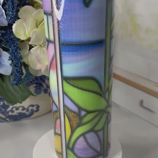 Stainless steel water bottle/tumbler with sunflower design
