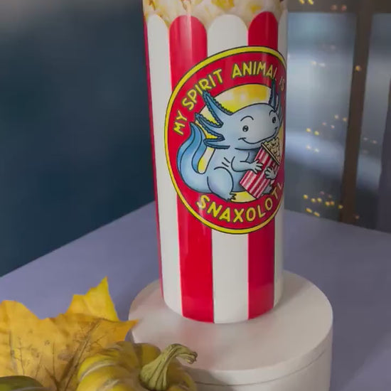 Snaxalotl 20 oz skinny tumbler