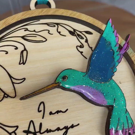 Hummingbird Always With You Ornament | Memorial gift| I am always with you| Personalize with engraved message or handwriting