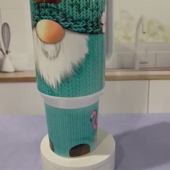 40 oz tumbler with handle | Gnome in a sweater