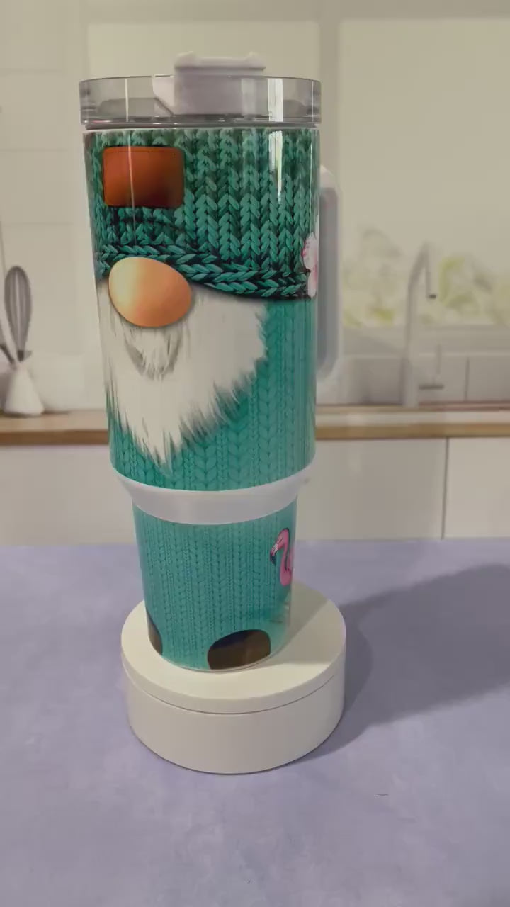 40 oz tumbler with handle | Gnome in a sweater