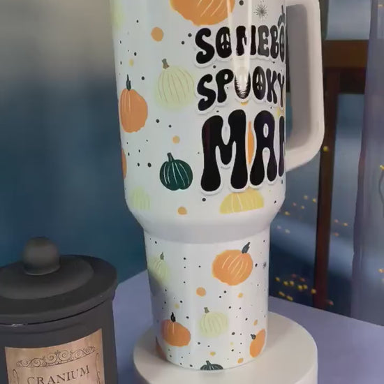 40 oz tumbler with handle| Spooky Ass Mama | Halloween theme