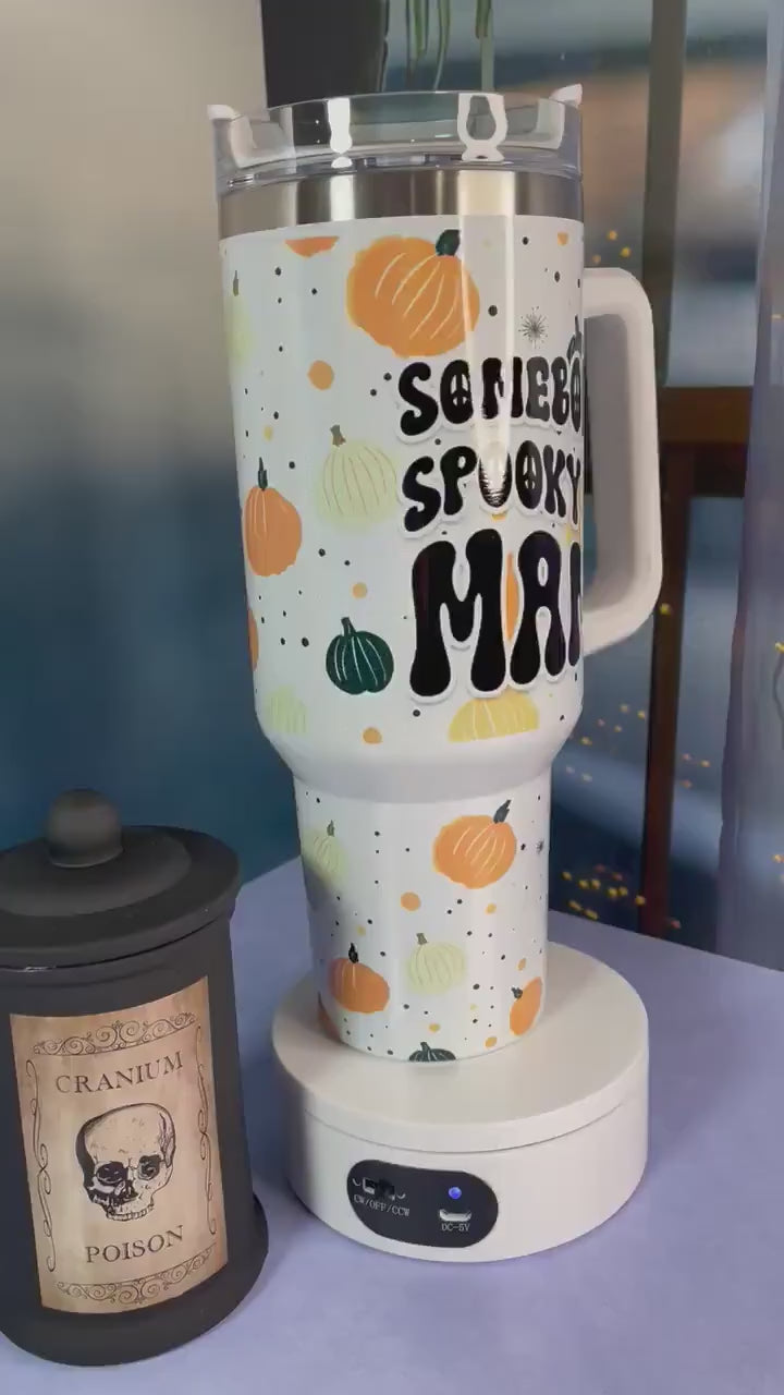 40 oz tumbler with handle| Spooky Ass Mama | Halloween theme