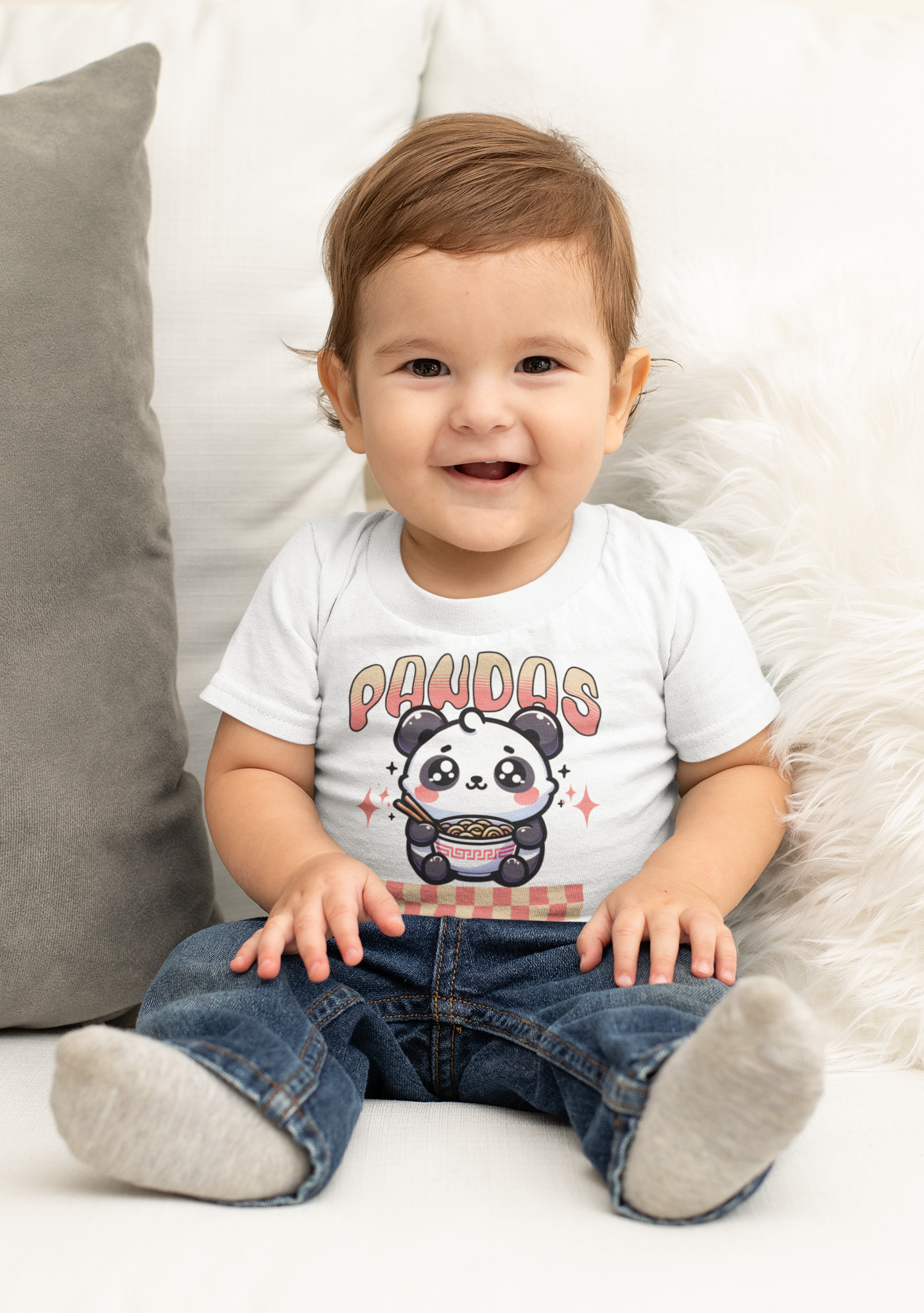 Infant bodysuit or Toddler t-shirt with Panda design