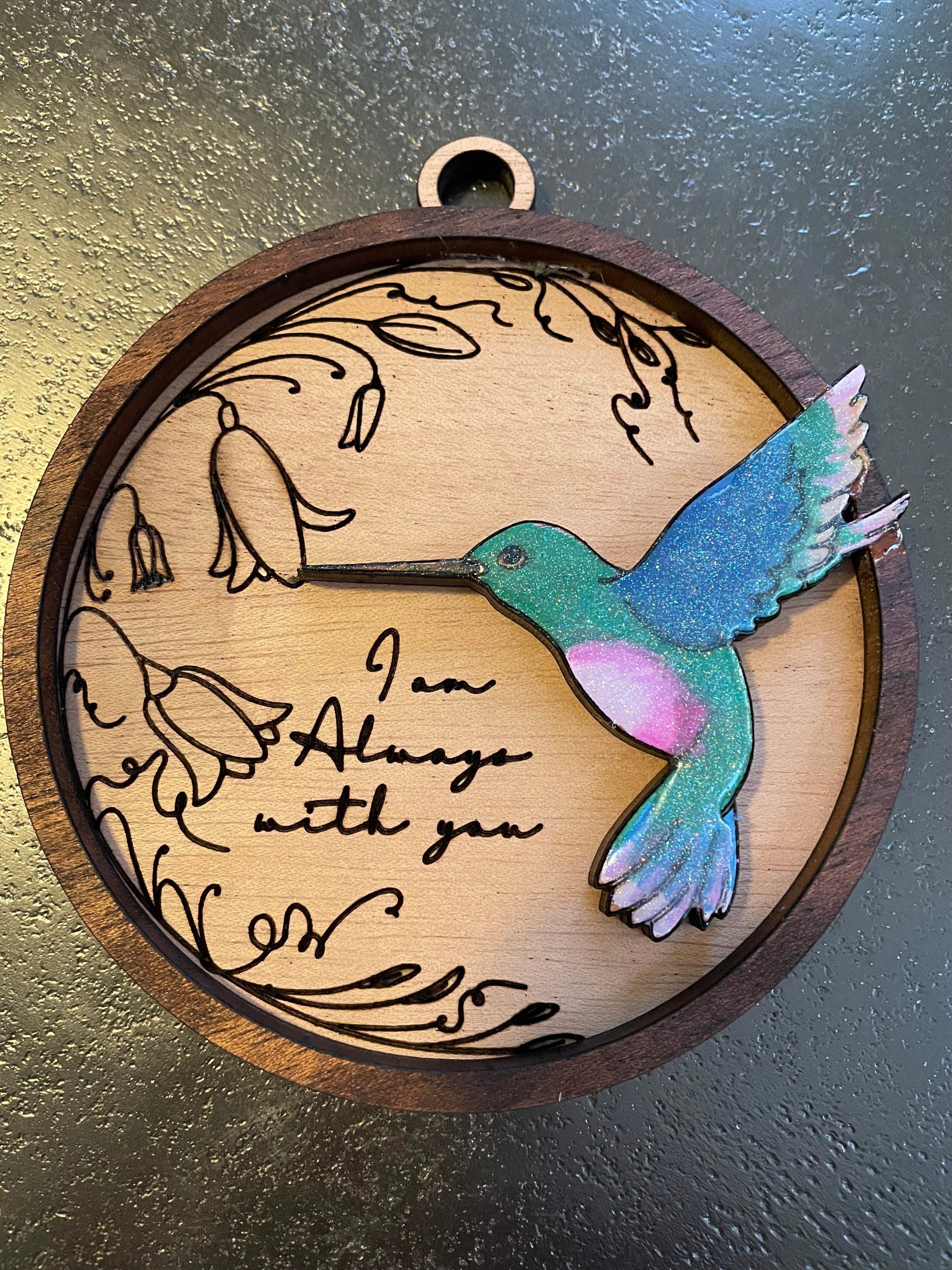 Hummingbird Always With You Ornament | Memorial gift| I am always with you| Personalize with engraved message or handwriting