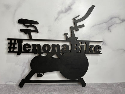 Leaderboard name with Bike for Fans of Fitness Bikes | Home Gym Signs | Home Gym Wall Decor