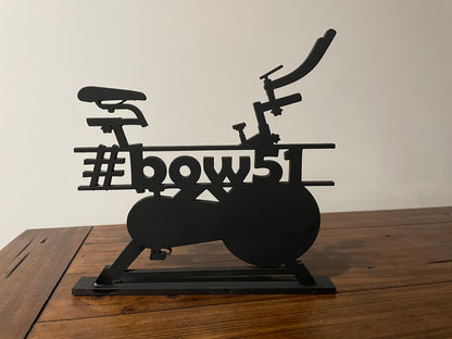 Small Standing Leaderboard Name With Bike for fans of stationary bike | Unique gift for fitness fans | Home Gym Signs