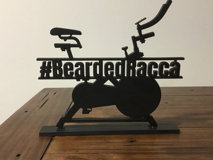 Small Standing Leaderboard Name With Bike for fans of stationary bike | Unique gift for fitness fans | Home Gym Signs