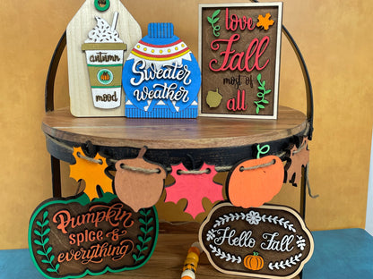 Fall Tiered Tray Decor