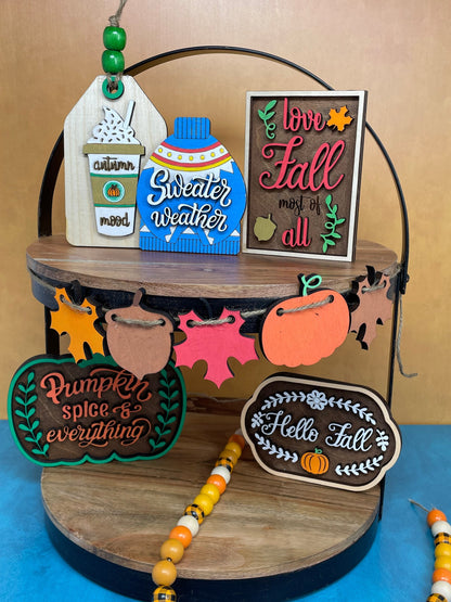 Fall Tiered Tray Decor