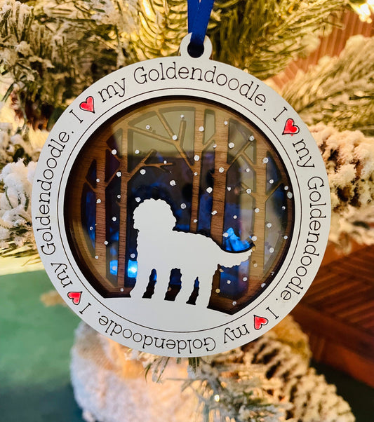 I love my dog ornament | Personalized dog ornament | Dog ornament by breed | Car charm with dog breed| decor for dog lovers