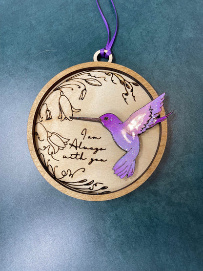 Hummingbird Always With You Ornament | Memorial gift| I am always with you| Personalize with engraved message or handwriting