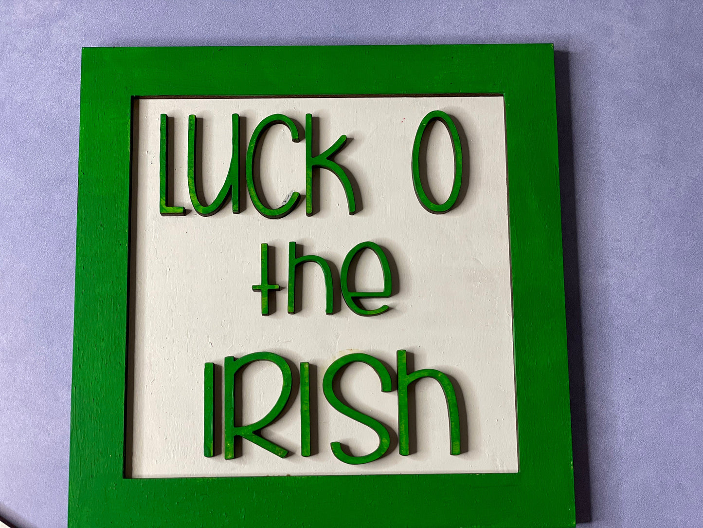 St. Patrick's Day tiered tray decor | mini signs