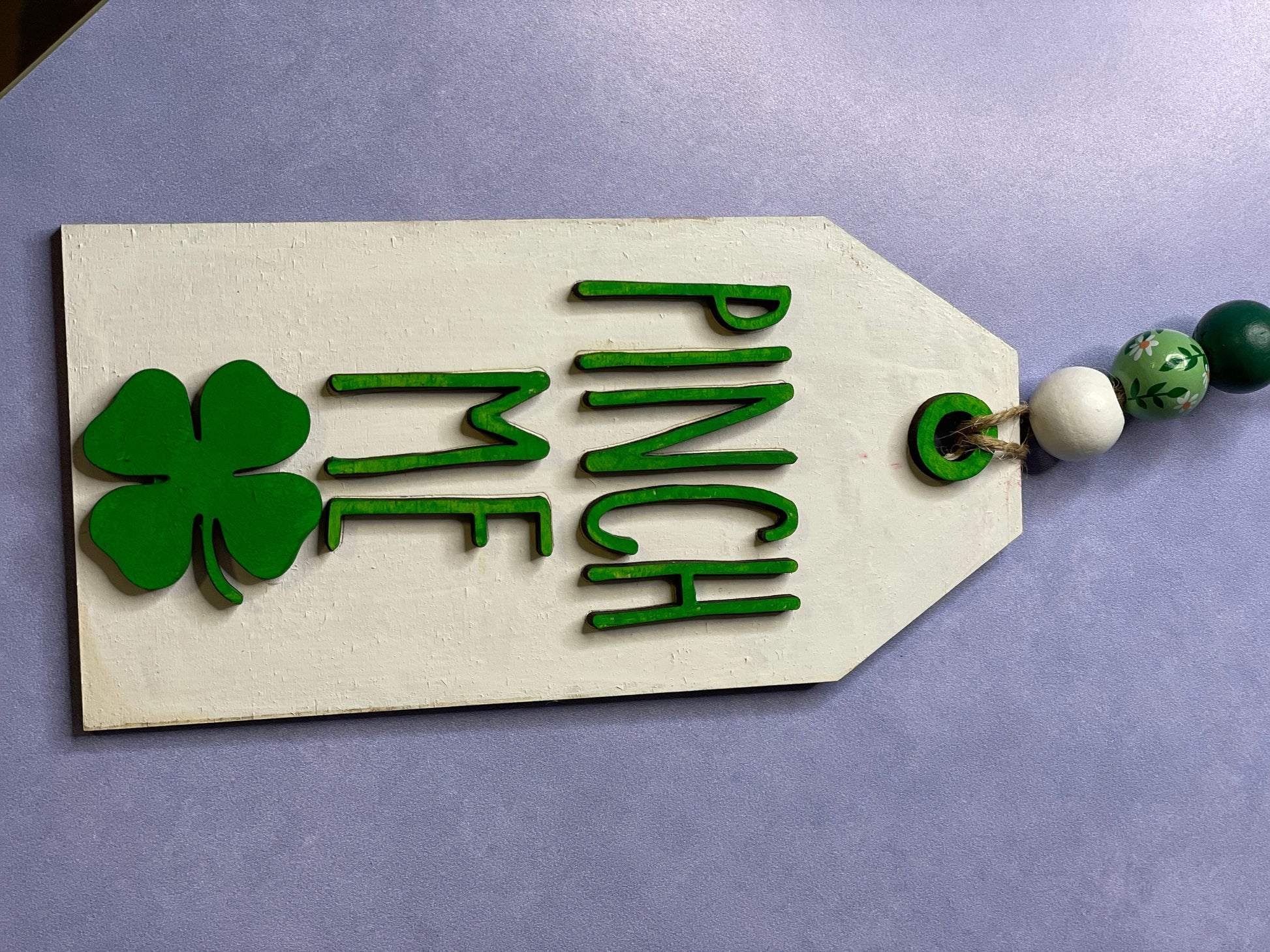 St. Patrick's Day tiered tray decor | mini signs