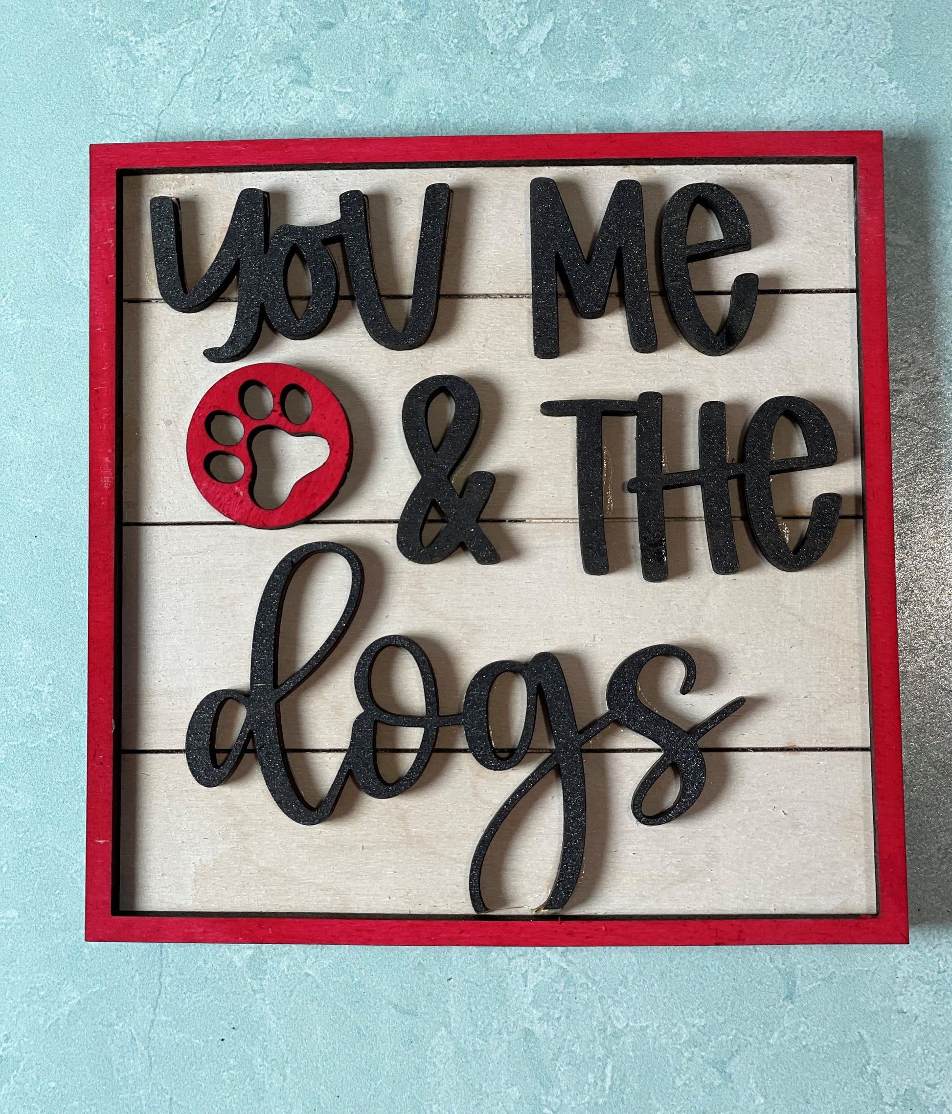 Tiered tray decor | love my dogs | mini signs | farmhouse decor