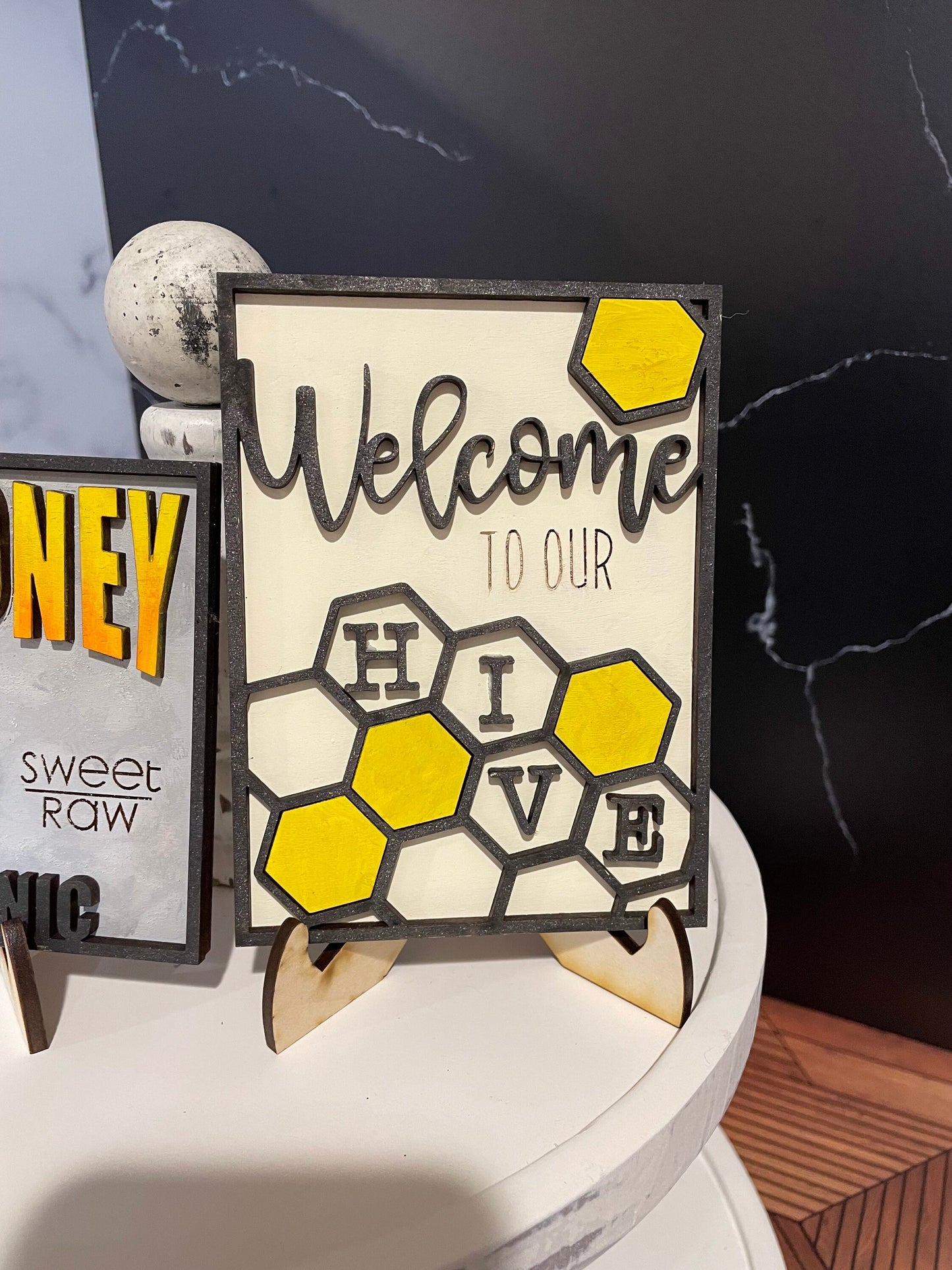 Bee | Honey | Welcome to our Hive | tiered tray decor